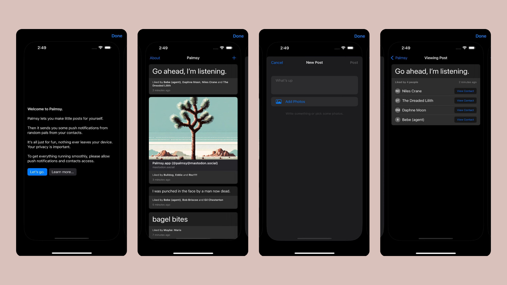 Palmsy: Social Media Without the Social?